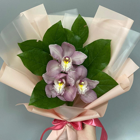 Букет-комплимент из розовых орхидей - Фото 3