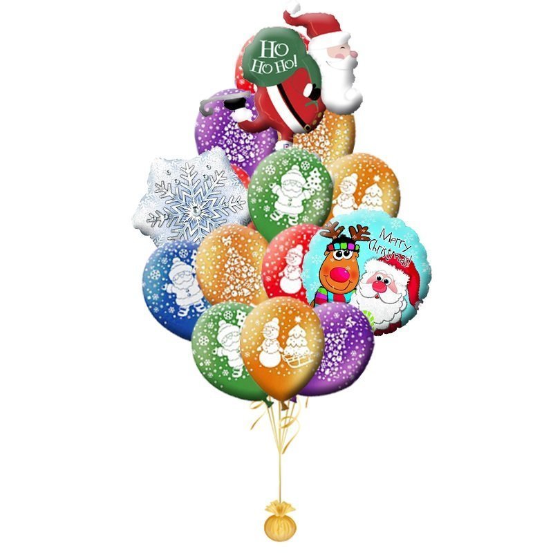 За 13 воздушных шаров. Новогодние воздушные шары. Новогодние воздушные шарики. Новогодние воздушные шары композиции. Новогодние шарики надувные.