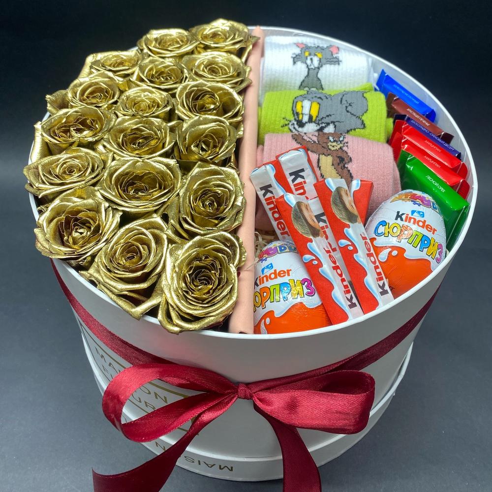 Купить Подарочный бокс с цветами в Москве | Заказать Подарочный бокс с цветами недорого с доставкой