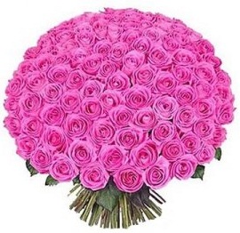 101 розовая роза 40 см