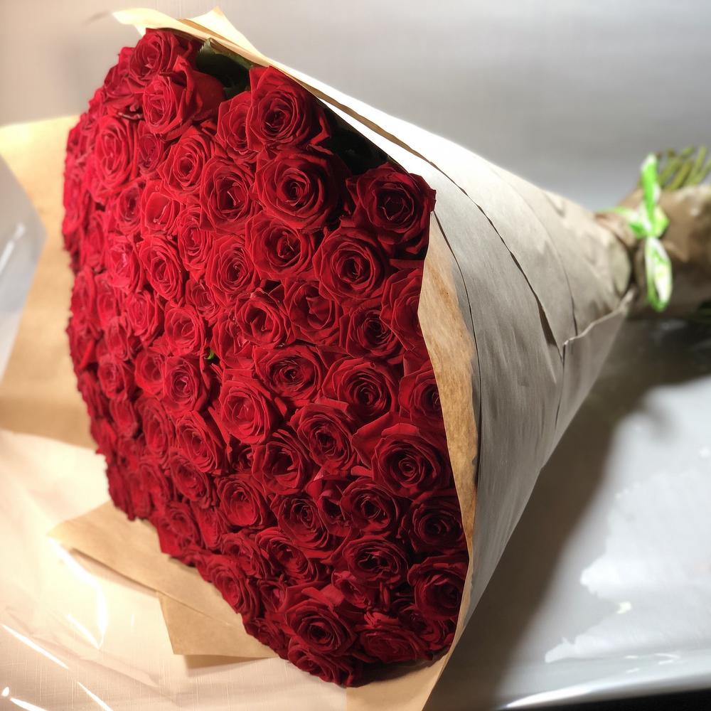 80 роз купить. Розы красные (60 см) (101).