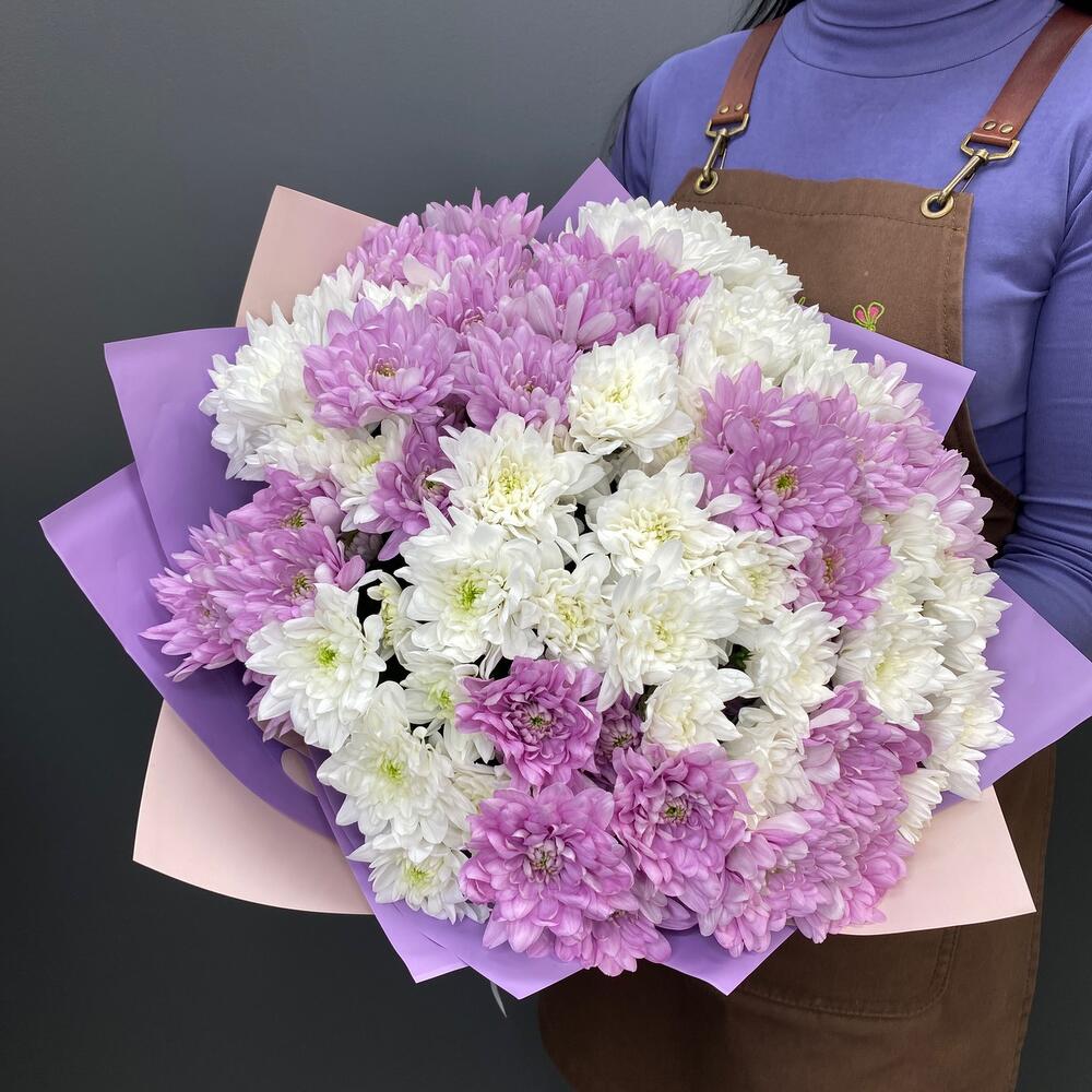 букет цветов из хризантем кустовых фото