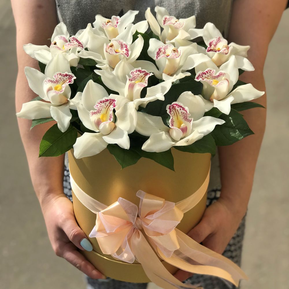 Букет невесты из белой орхидеи Cymbidium