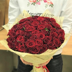 Букет из 51 красной розы (50 см) N369