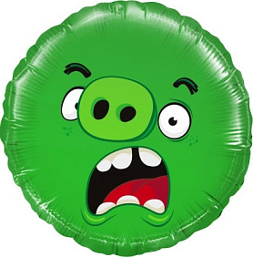 Фольгированный круг шар "Ура,Angry Birds"