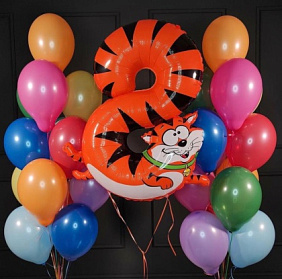 Композиция из шаров "Рыжий кот"