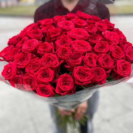 Букет из красных роз (101 роза) №164 - Фото 2