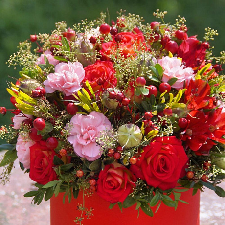 Цветы в коробке Luxury Flowers Лето красное - Фото 5