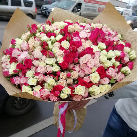 Букет из кустовых роз №160 - Фото 4