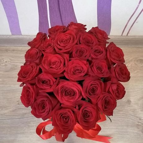Коробка из 25 красных роз - Фото 7