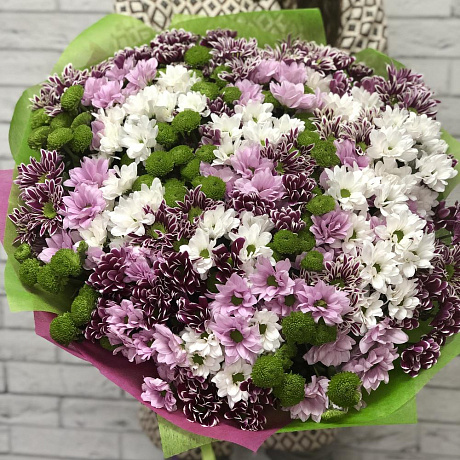 Охапка хризантем №160 - Фото 2