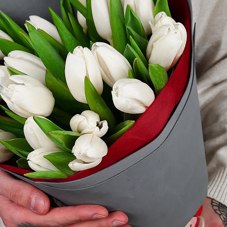 Букет Белые тюльпаны - Фото 6