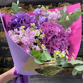 Букет из Гортензии с Маттиолой №2