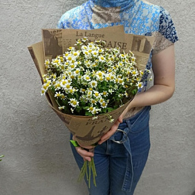 Букет из ароматных кустовых ромашек