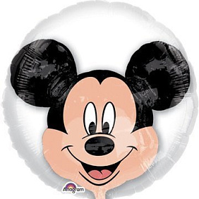 Фольгированный круг шар "счастливый Микки Маус"