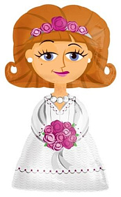 Ходячая фигура шар "Невеста" 122 см.