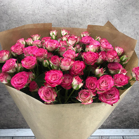 Роза кустовая 17шт розовая - Фото 2