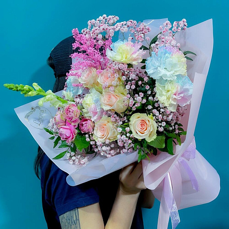 Букет цветов Радуга №1600 - Фото 2