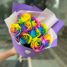 Букет цветов "Радужный пудинг"