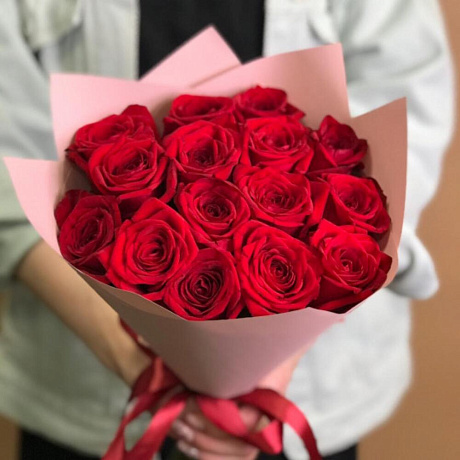 Букет из 15 красных роз (40см) - Фото 2