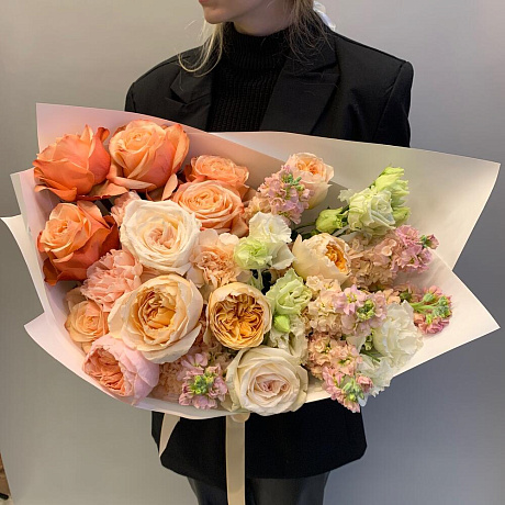 Букет цветов Крем чиз - Фото 3