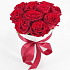 11 красных роз в шляпной коробке - Фото 2