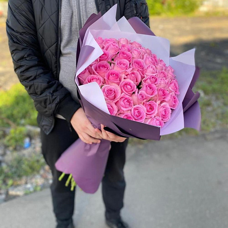 Букет из 51 розовой розы - Премиум - Фото 3