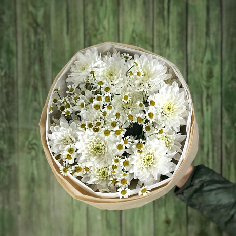 Хризантема с ромашками - Фото 4