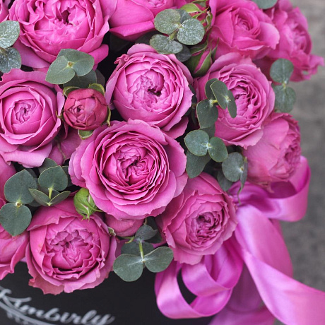 19 пионовидных роз в коробке - Фото 4