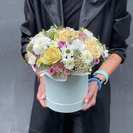 Шляпная коробка цветов Любимой - Фото 3