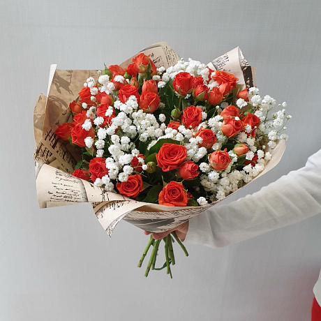 Букет цветов Оранжевое лето - Фото 6