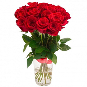 21 красная роза Премиум 60 см.