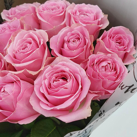 Букет Чертова дюжина розовых роз - Фото 4