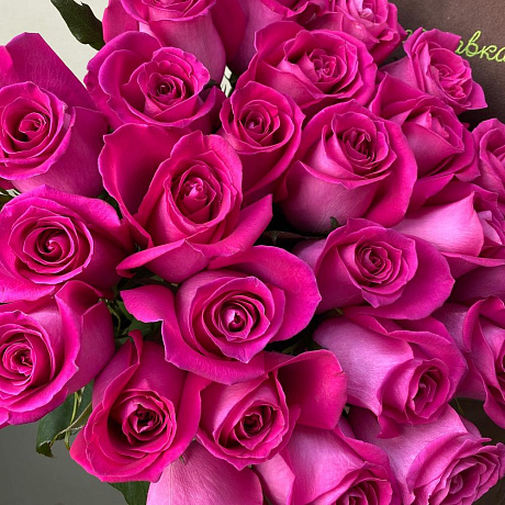25 розовых роз 60см - Фото 6