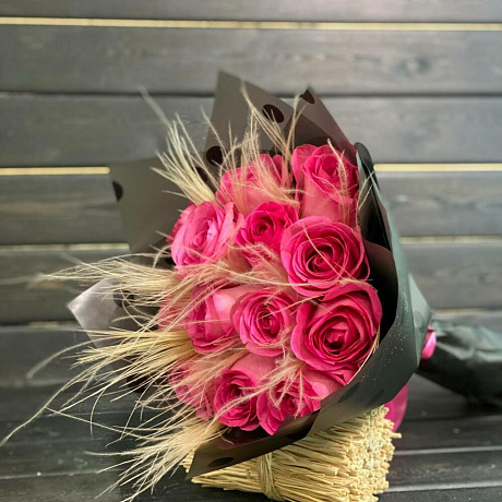 Розовый букет с перьями - Фото 4