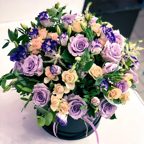 Коробка цветов «Сиреневые мечты» - Фото 2