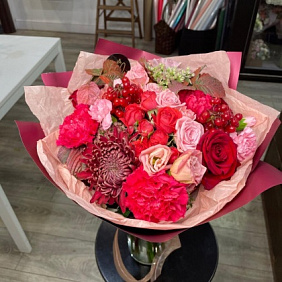 Букет "Малиновый пунш" №163
