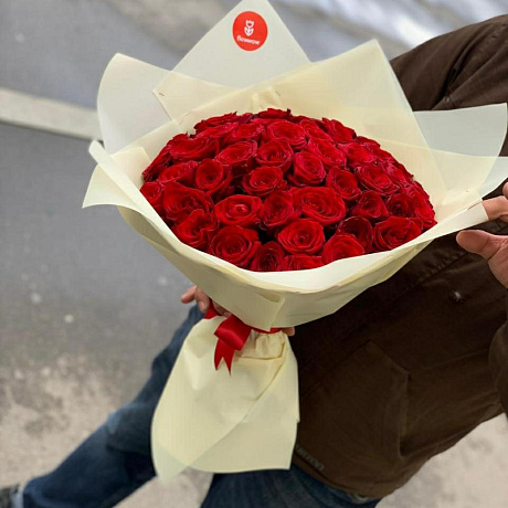 Букет из 51 красной розы №2 - Фото 3