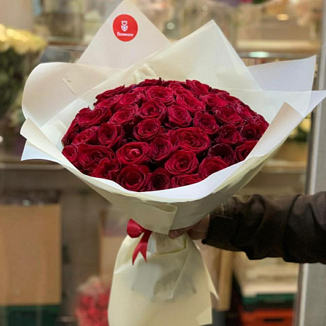 Букет из 51 красной розы №2 - Фото 4