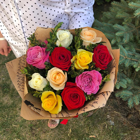 Букет из 11 роз микс №163 - Фото 4