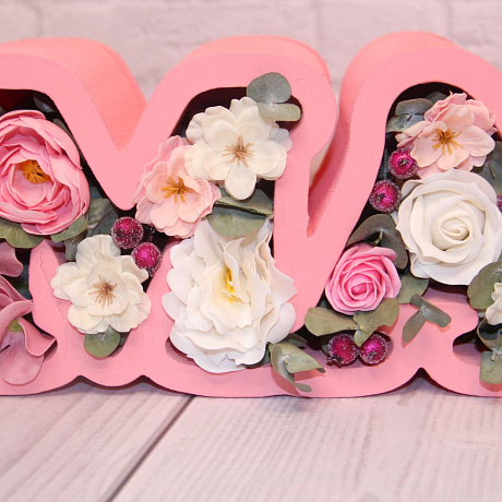 Композиция из цветов МАМА розового цвета - Фото 2