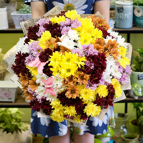 Букет из хризантем Кустовые хризантемы - Фото 3