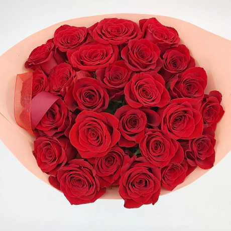 25 красных эквадорских роз в фоамиране - Фото 3