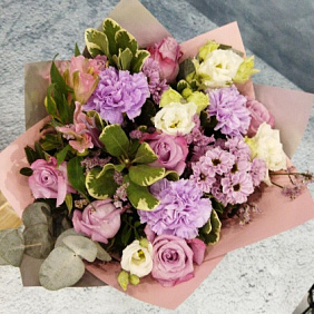 Букет цветов "Лукошко"