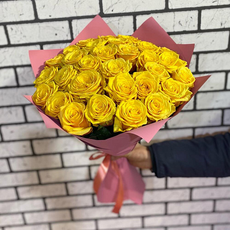 Букет из лимонных роз - Фото 2