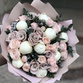 Букет цветов "Розовая пудра" №161