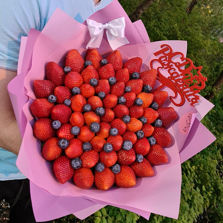 Букет  Клубника-голубика - Фото 5