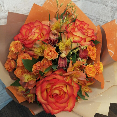 Букет цветов Огненное счастье - Фото 4