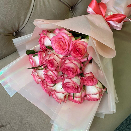 Букет из 15 роз Джумилия №160 - Фото 5