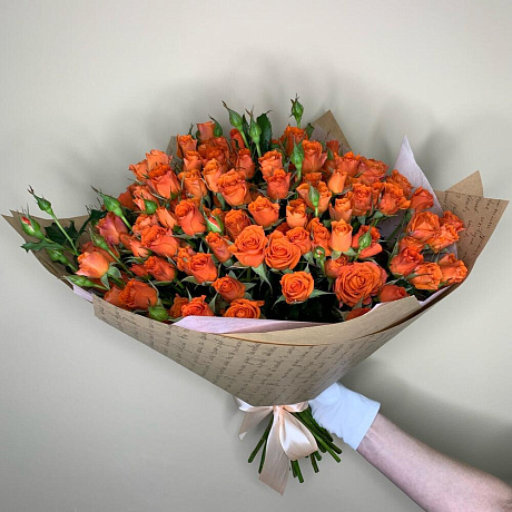 Роза кустовая оранжевая - Фото 3